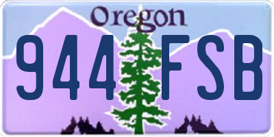 OR license plate 944FSB