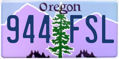 OR license plate 944FSL