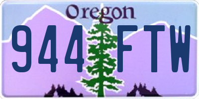 OR license plate 944FTW