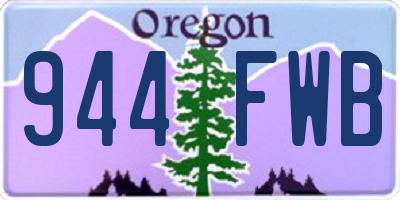 OR license plate 944FWB
