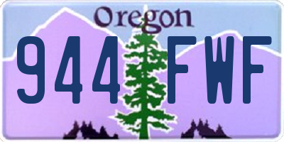 OR license plate 944FWF