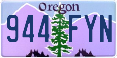 OR license plate 944FYN