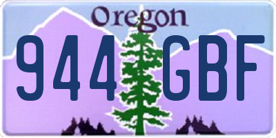 OR license plate 944GBF