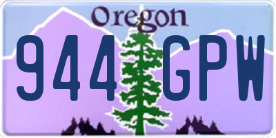 OR license plate 944GPW