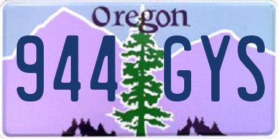 OR license plate 944GYS