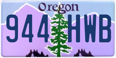 OR license plate 944HWB