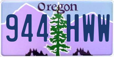 OR license plate 944HWW