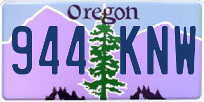 OR license plate 944KNW