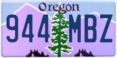 OR license plate 944MBZ