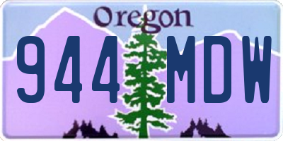 OR license plate 944MDW