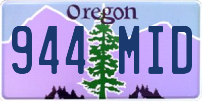 OR license plate 944MID