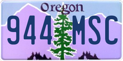 OR license plate 944MSC