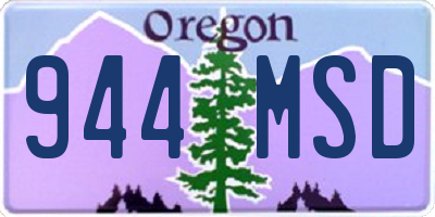 OR license plate 944MSD