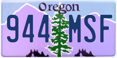 OR license plate 944MSF