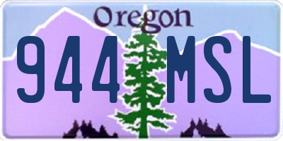 OR license plate 944MSL