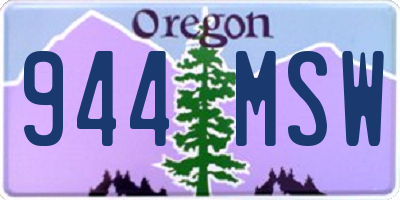 OR license plate 944MSW