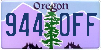 OR license plate 944OFF
