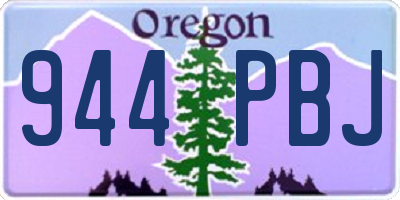 OR license plate 944PBJ
