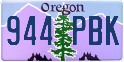 OR license plate 944PBK