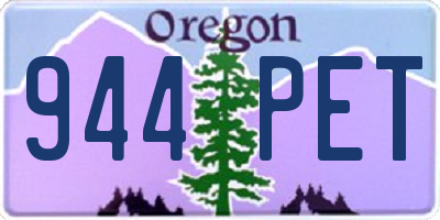 OR license plate 944PET