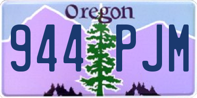 OR license plate 944PJM