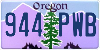 OR license plate 944PWB