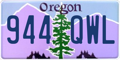 OR license plate 944QWL