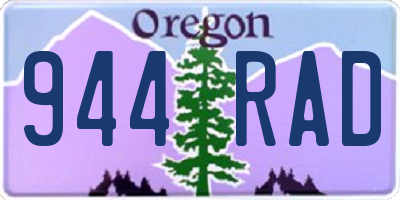 OR license plate 944RAD