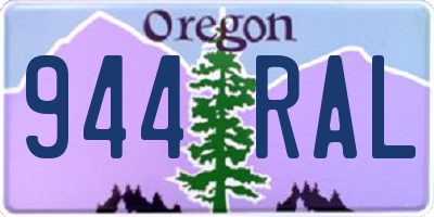 OR license plate 944RAL