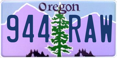 OR license plate 944RAW