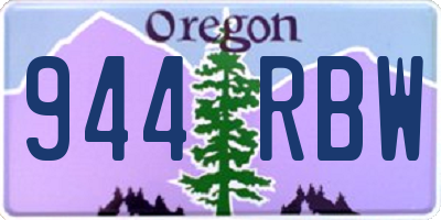 OR license plate 944RBW