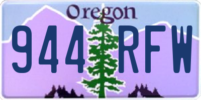 OR license plate 944RFW