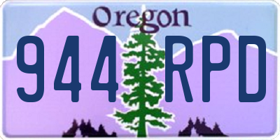OR license plate 944RPD