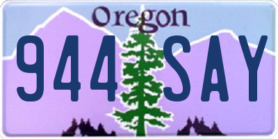 OR license plate 944SAY