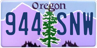 OR license plate 944SNW