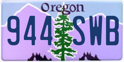OR license plate 944SWB