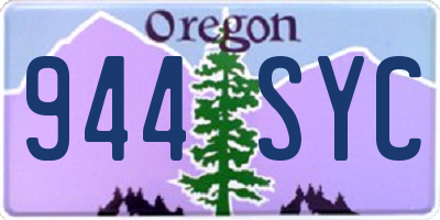 OR license plate 944SYC