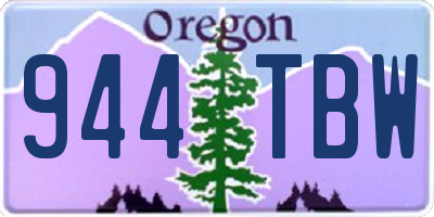 OR license plate 944TBW