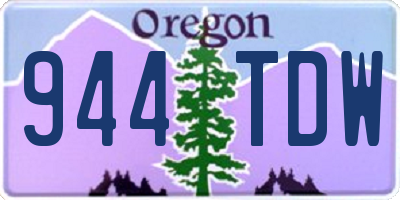 OR license plate 944TDW