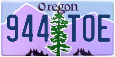 OR license plate 944TOE
