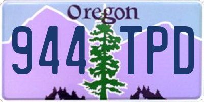 OR license plate 944TPD