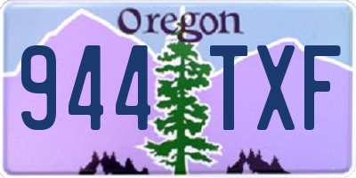 OR license plate 944TXF