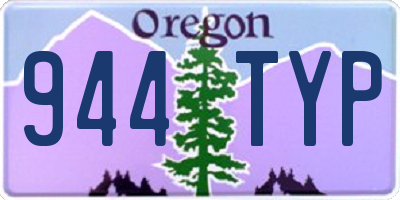 OR license plate 944TYP