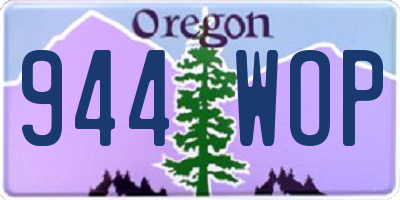 OR license plate 944WOP