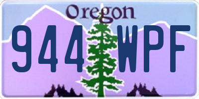 OR license plate 944WPF