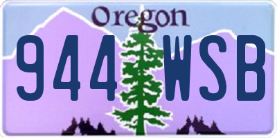 OR license plate 944WSB