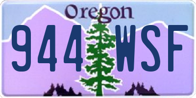OR license plate 944WSF