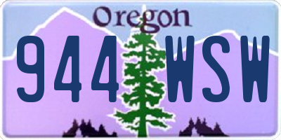 OR license plate 944WSW