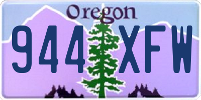 OR license plate 944XFW