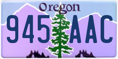 OR license plate 945AAC